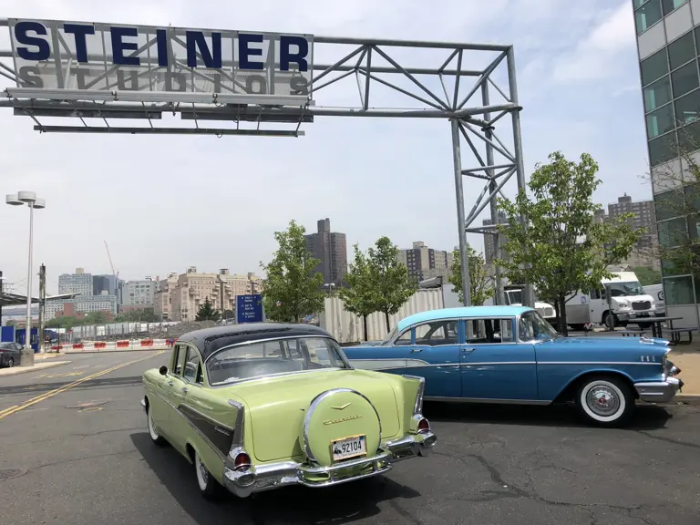 Filming on set for The Marvelous Mrs. Maisel.