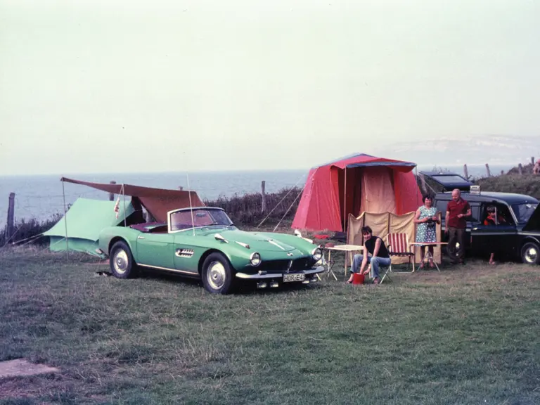 The BMW 507 on a camping trip during Hermann Beilharz’s ownership.