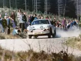 Cathal Curly at the wheel of AUI 1500 driving towards 1st place at the 1974 Circuit of Ireland Rally.
