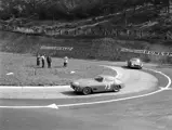 Chassis 0557 GT leads a 300 SL Gullwing during the 1956 Tour de France, which Alfonso de Portago would go on to win.