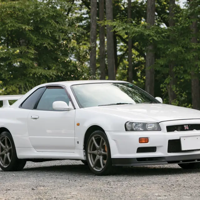 Mine's BNR34 SKYLINE GT-R 1999 ホワイト 1/64 1/64 Aoshima Option Nissan MINE'S BNR34 SKYLINE GT-R R34