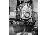 The Motion Performance guru Joel Rosen is captured here inspecting the newly installed LT1 V-8 engine into Schorr’s Grifo.