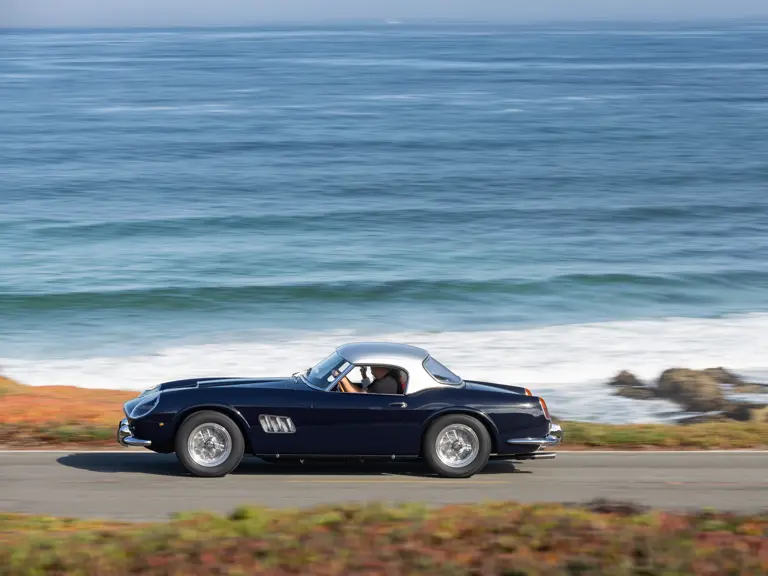 The Ferrari is captured on exhibition at the 2022 Pebble Beach Concours d’Elegance.