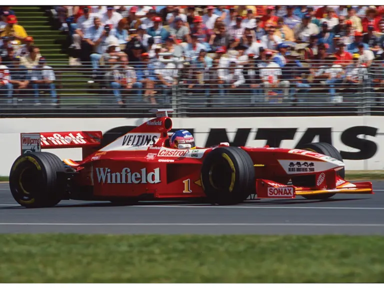 Defending Formula 1 World Champion Jacques Villeneuve gives the new-look FW20-03 its competitive debut during the 1998 season-opening Australian Grand Prix at Albert Park.