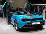 Onlookers peer onto the McLaren stand at the 2019 Geneva International Motor Show, where this 720S Spider was exhibited.