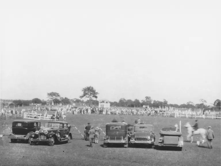 Chassis 1628 (backed in) at a Southampton horse show, circa 1930s.