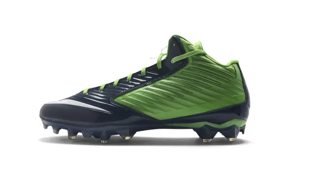 Nike Vapor Speed 3/4 TD PF Mean Green / Navy Russell Wilson Signed