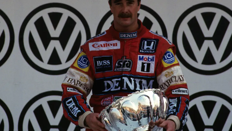 Mexican GP Mexico City 1987
Podium Nigel Mansell Williams FW 11B  wins the race, Nelson Piquet Williams FW 11B is 2nd and Riccardo Patrese Brabham BT56  3rd
© Formula One Pictures / Picture by John Townsend. Office tele (+36)26 322 826 Hungarian mobile (+36) 70 776 9682. UK Mobile +44 7747 862606 www.f1pictures.com.
Vat Number 221 9053 92
 
