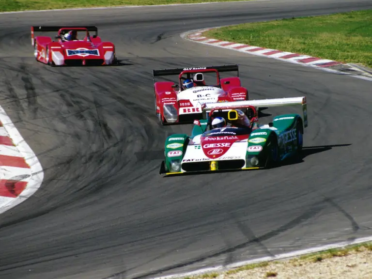 The Collard/Sospiri Ferrari 333 SP leads two others at the 1999 Nürburgring SportsRacing World Cup.