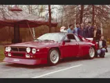 The Lancia testing team poses with the 037.