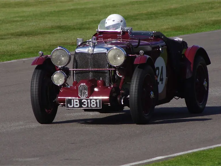 The MG is pictured competing in The Brooklands Trophy at the 2012 Goodwood Revival.