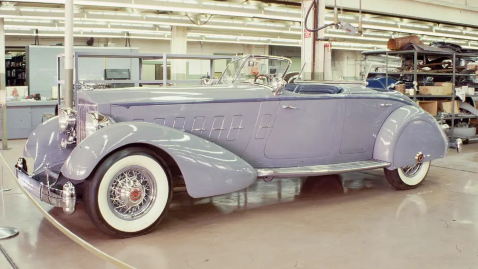 The LeBaron Sport Phaeton, restored, on display at Harrah's Automobile Collection in 1978.