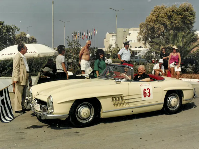 Ron Cushway at the wheel in Corfu.