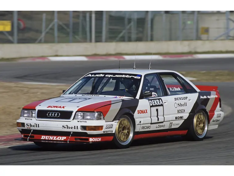 1991-DTM-Stuck-1.jpg’ and ‘Audi Archiv1913.jpg’: “Hans-Joachim Stuck drives the Audi at Zolder in the first race of the 1991 DTM season.