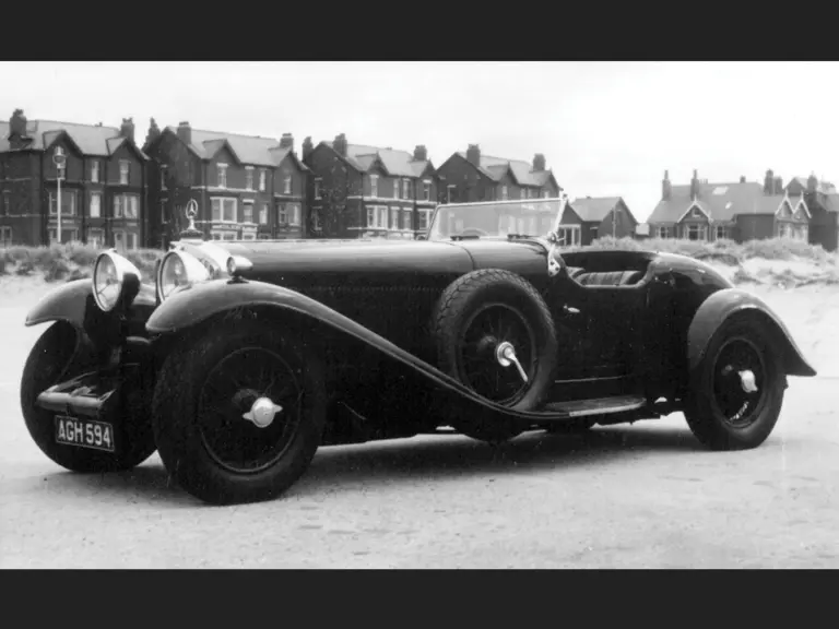 The 710 SS Roadster photographed sometime in the 1930s when it was first registered as AGH 594.