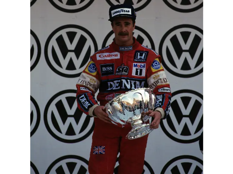 Mexican GP Mexico City 1987
Podium Nigel Mansell Williams FW 11B  wins the race, Nelson Piquet Williams FW 11B is 2nd and Riccardo Patrese Brabham BT56  3rd
© Formula One Pictures / Picture by John Townsend. Office tele (+36)26 322 826 Hungarian mobile (+36) 70 776 9682. UK Mobile +44 7747 862606 www.f1pictures.com.
Vat Number 221 9053 92
 
