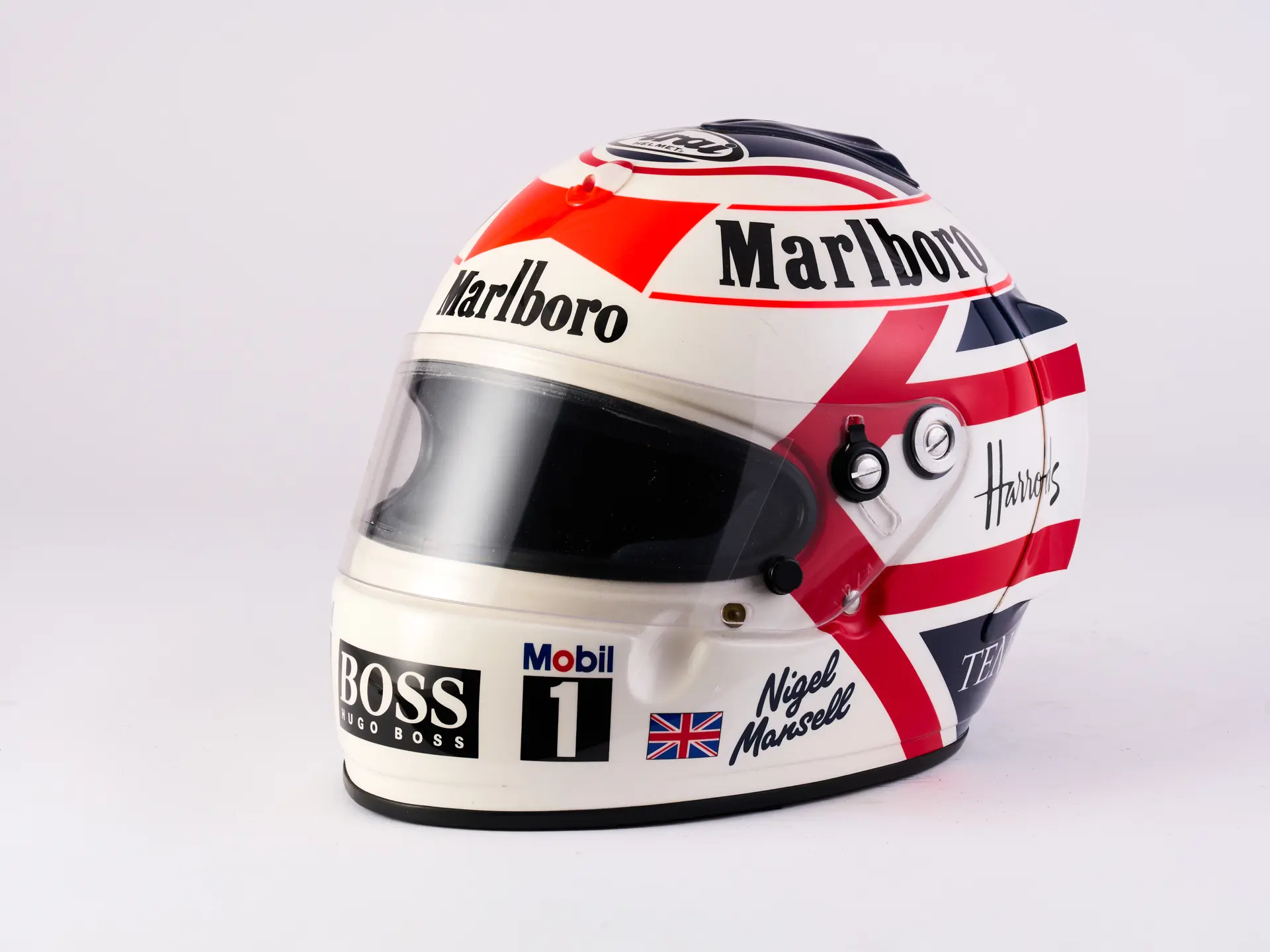 1995 Marlboro-McLaren Arai Nigel Mansell Formula 1 Helmet | Shift