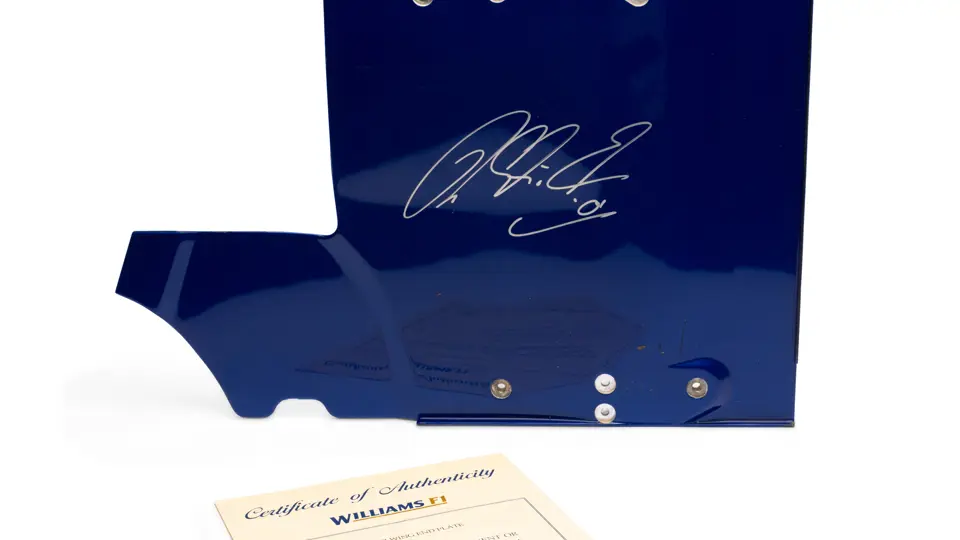 2001 BMW Williams FW23 Formula 1 Signed Rear Wing Endplate