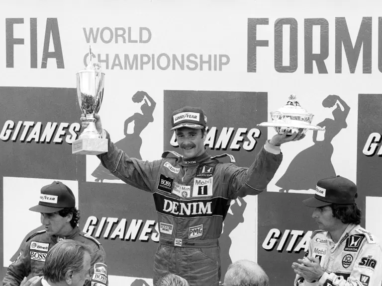 French GP Circuit Paul Ricard France 1986
Podium Nigel Mansell Williams FW11 wins the race, Alan Prost Mclaren MP4/2c is 2nd and Nelson Piquet Williams FW11 3rd
© Formula One Pictures / Picture by John Townsend. Office tele (+36)26 322 826 Hungarian mobile (+36) 70 776 9682. UK Mobile +44 7747 862606 www.f1pictures.com.
Vat Number 221 9053 92
 
