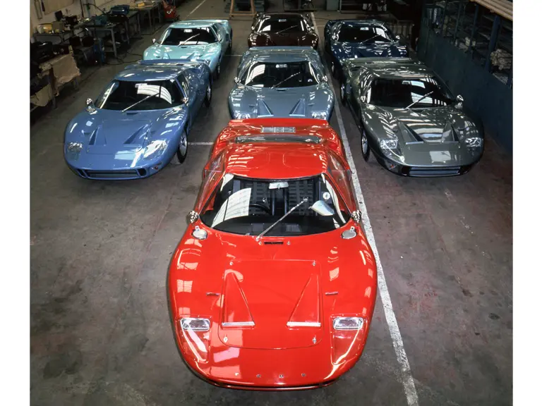 P/1058 front and center at the Ford Advanced Vehicles factory in Slough.