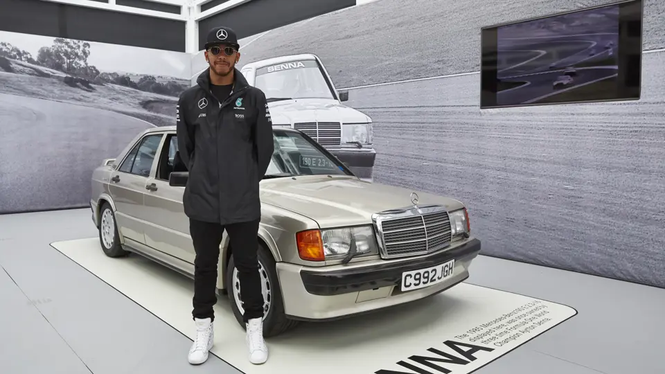 Then racing for Mercedes-AMG Petronas F1 Team, Lewis Hamilton stands with the Mercedes-Benz at the 2016 Australian Grand Prix. Then racing for Mercedes-AMG Petronas F1 Team, Lewis Hamilton stands with the Mercedes-Benz at the 2016 Australian Grand Prix.