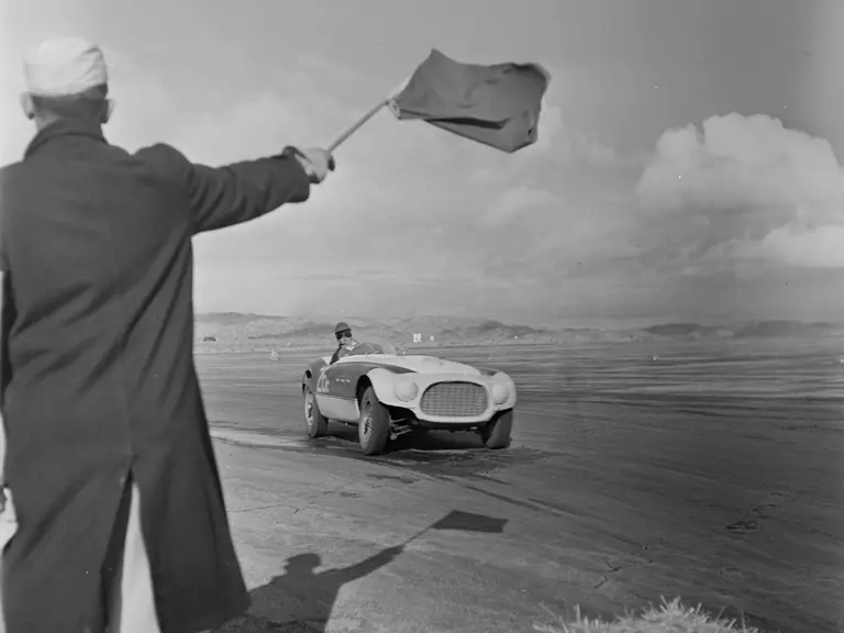 Sterling Edwards drove chassis 0350 AM to 1st place at the 1953 Reno Road Races.
