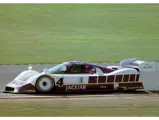 Andy Wallace and Jan Lammers drive No.4 at the 1990 Donington World Sports Prototype Championships.