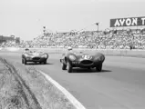 Bob Berry behind the wheel of OKV2 at the 1957 British Grand Prix at Aintree.