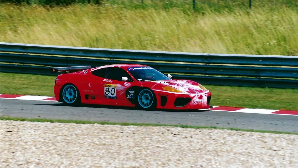 360 N-GT 011 as seen testing at Spa Francorchamps in 2003. 