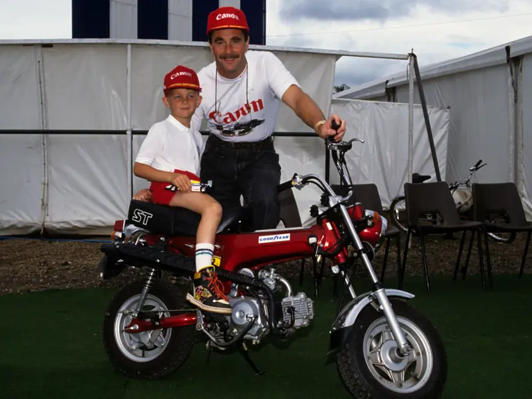 British Grand Prix  Silverstone Circuit, Northamptonshire, England, 1991
Nigel Mansell Williams FW14 with his son Leo.