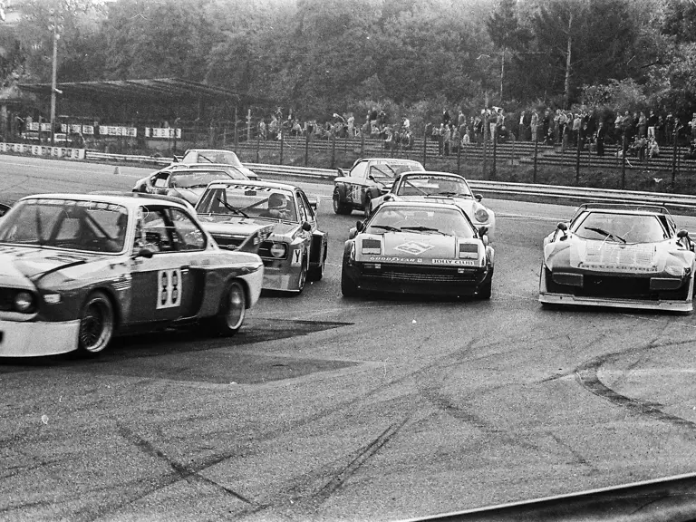 This Ferrari 308 GTB numbered “62” seen here among the Group 4 cars racing at the Autodromo Nazionale di Monza on 7 January 1979.