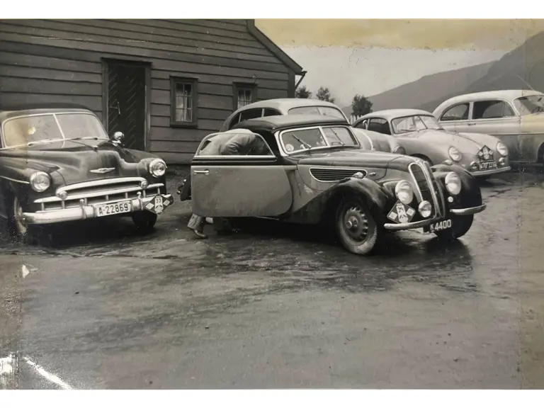 Chassis 74308 is pictured competing at the 1951 Viking Rally between 24 to 26 August in Norway. Courtesy of the owner.