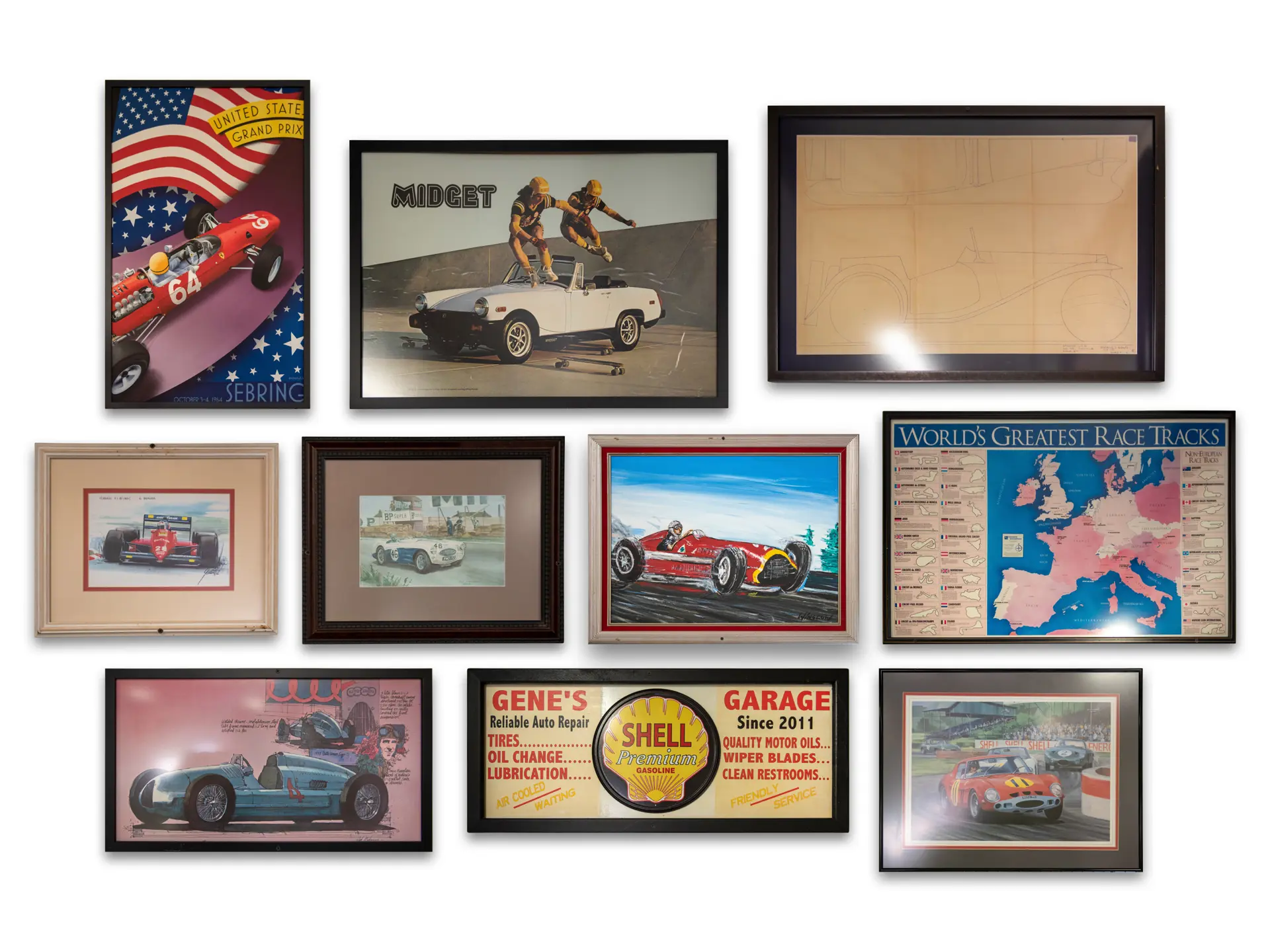 Collection of Automotive Themed Framed Pictures | Gene Ponder ...