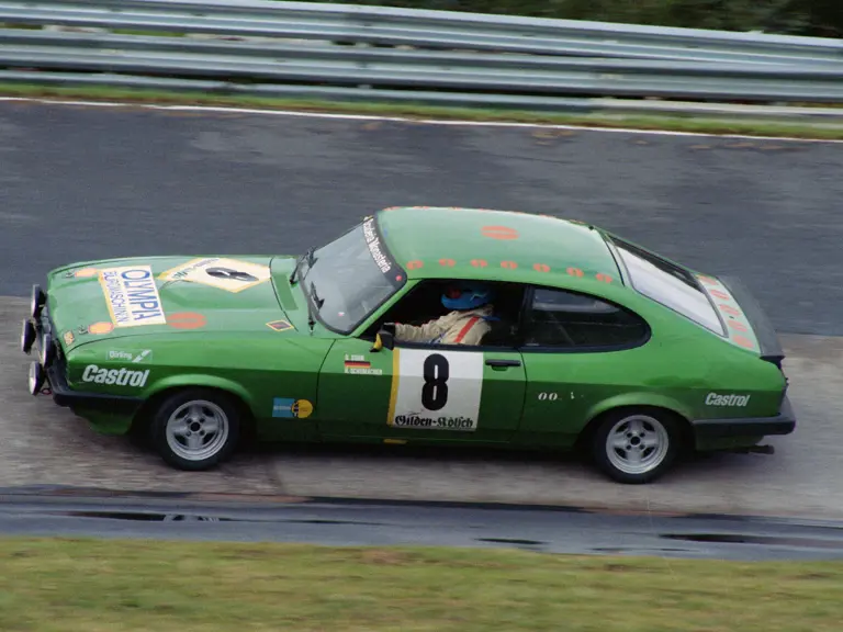 Taking on the infamous Carousel corner at the 1981 24 Hours of Nürburgring.