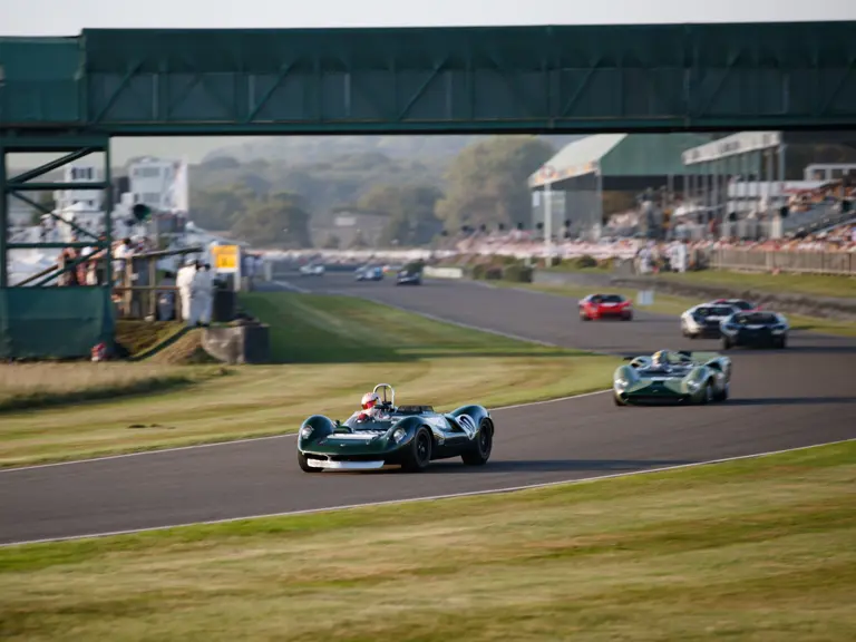 The Lotus is pictured competing in the Whitsun Trophy at the 2023 Goodwood Revival.