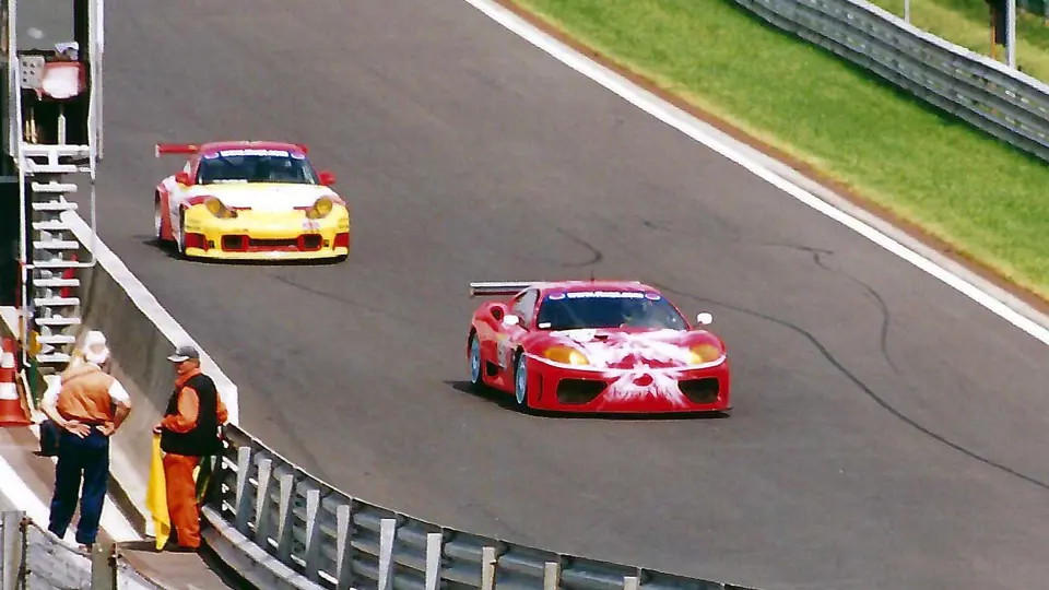 360 N-GT 011 as seen testing at Spa Francorchamps in 2003. 