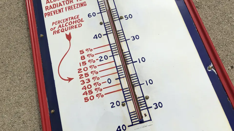 Red Crown Gasoline and Polarine Motor Oil Porcelain Thermometer | Open ...