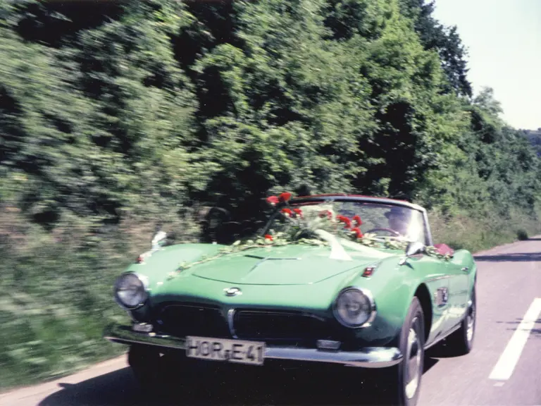 Hermann Beilharz as seen in his 507 on his wedding day.