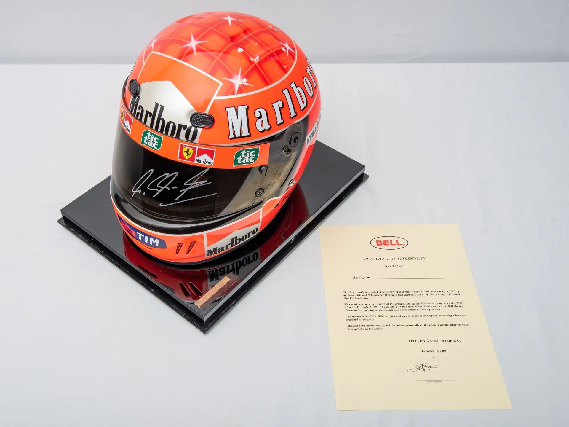 2003 Michael Schumacher Bell Scuderia Ferrari Formula 1 Replica