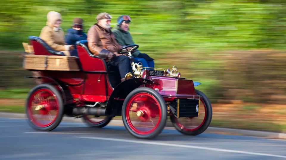 The Cadillac, a regular participant in the London to Brighton, is pictured here tackling the Veteran Car Run in 2010.