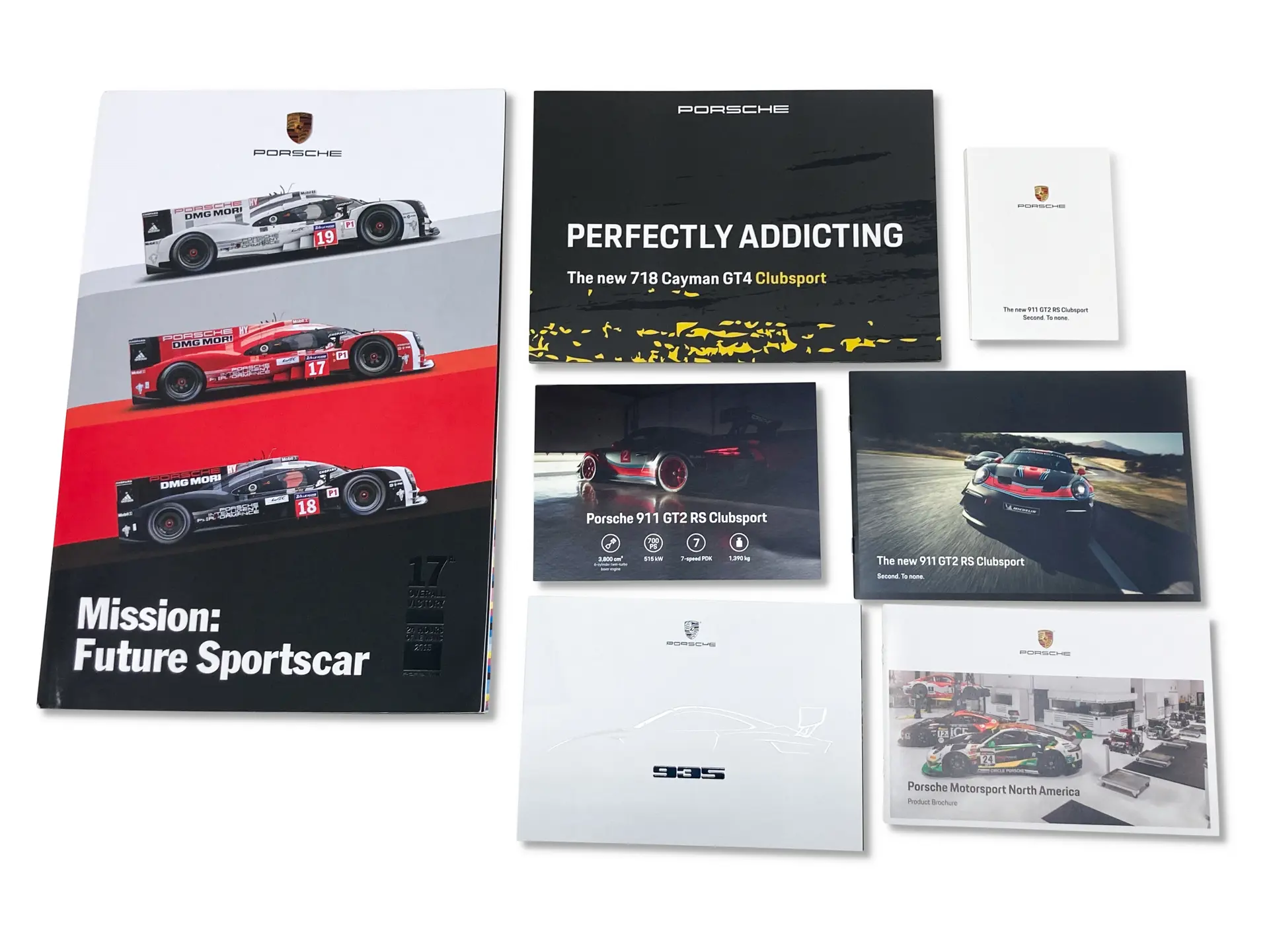 Porsche Motorsport Literature including 919, Cayman GT4 Clubsport, GT2 ...