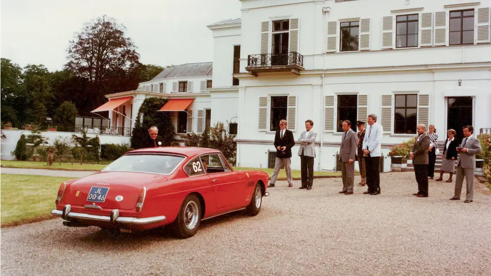 The 250 GTE is pictured on a visit to Prince Bernhard of Lippe-Biesterfeld, a renowned car collector and personal friends with Enzo Ferrari, during the 1980s.