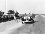 Rudi Caracciola with his unique 500 K on the way to race at Tunis.