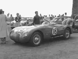 XKC 007 takes a break from racing at the Santa Barbara Concours d’Elegance in 1956.