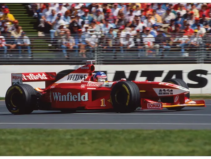 Defending Formula 1 World Champion Jacques Villeneuve gives the new-look FW20-03 its competitive debut during the 1998 season-opening Australian Grand Prix at Albert Park.