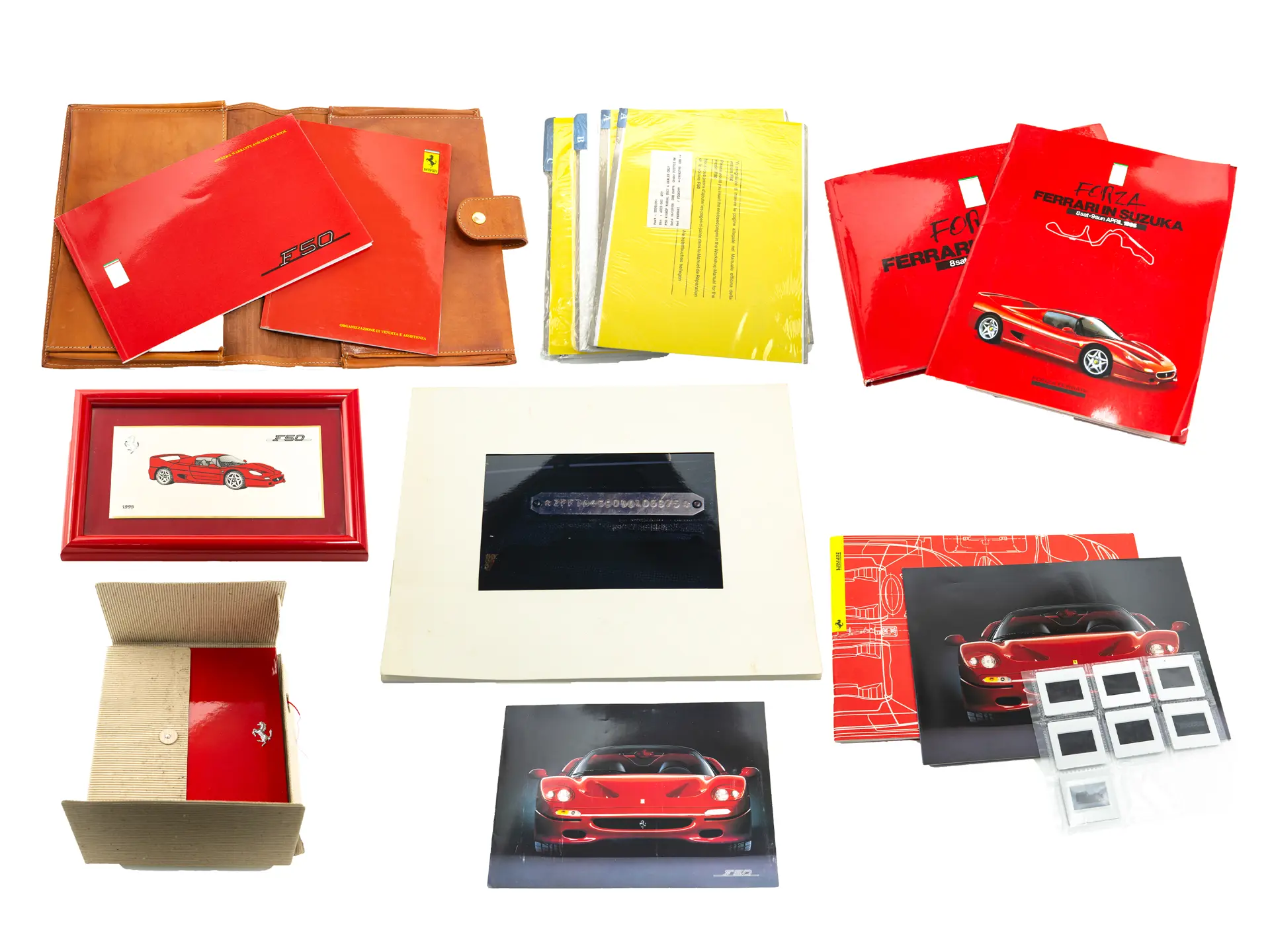 Ferrari F50 Owner's Manuals with Folio, Literature, and Associated