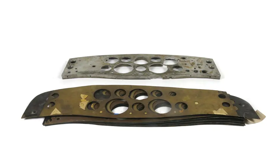 Lindberg Instrument Panel Loose Lot - Duesenberg Aluminum Instrument Panel and a group of ...