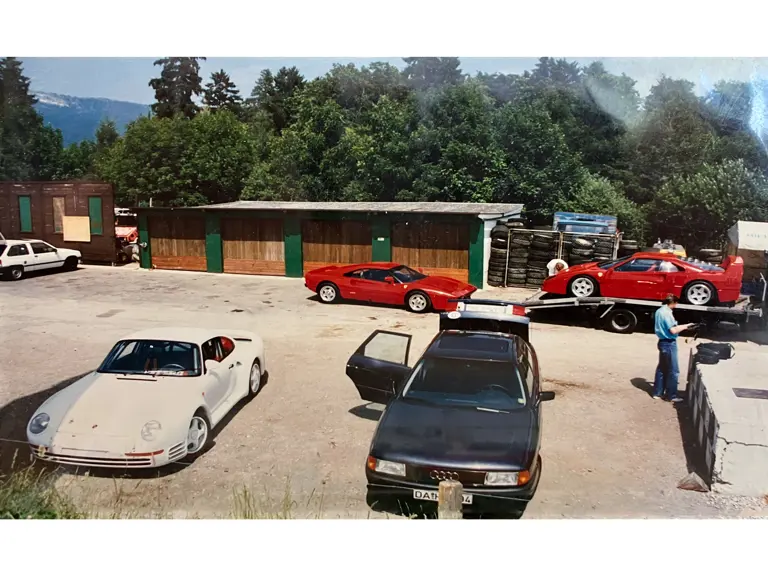 The 959 Sport in Walter Funk’s ownership at a track day in France in 1989.
