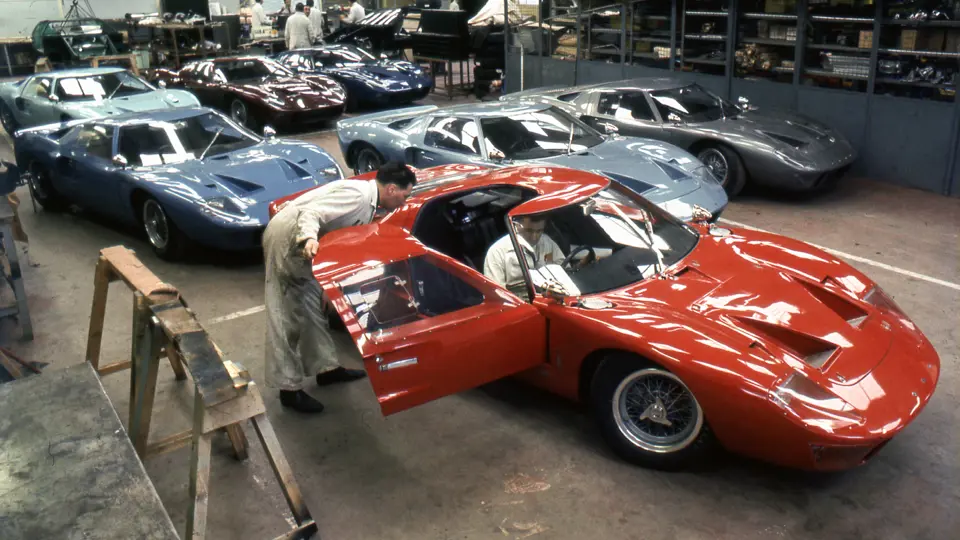 Finishing touches being made to P/1058 at the Ford Advanced Vehicles factory in Slough.