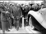 Jacques Saoutchik shows off 100238 to French President Vincent Auriol on the Saoutchik stand at the 1950 Paris Salon.